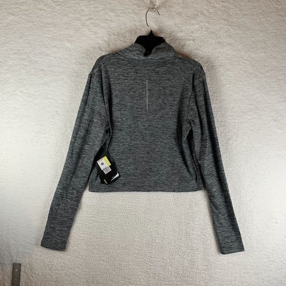 Hind Running Top Women's Medium Gray Athletic Stretch Cropped Half-Zip 7010 - Picture 7 of 8